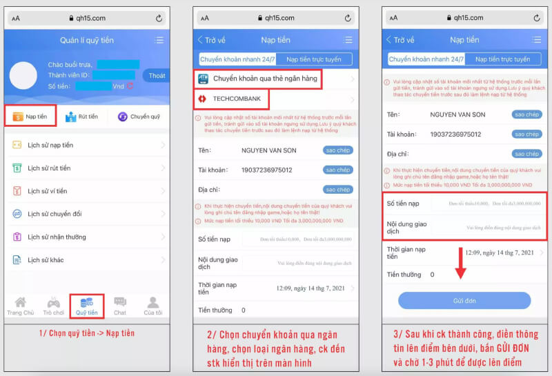 Nạp tiền tại nhà cái uy tín Qh88