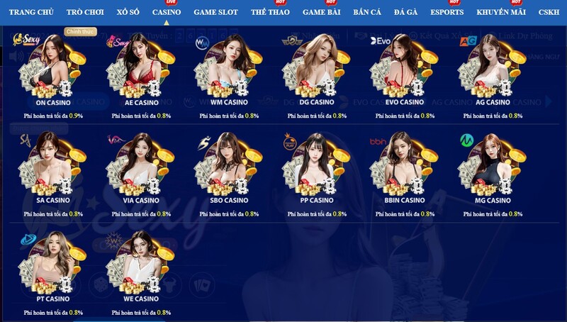 Giới thiệu sảnh chơi casino QH88