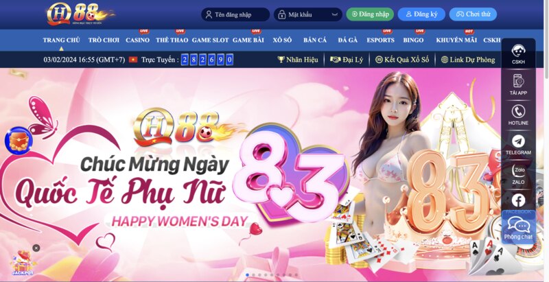 Nhà cái QH88 với giao diện hiện đại